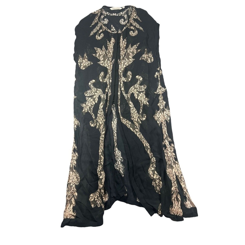 Soft Surroundings Top Womens Black Sleeveless Tank Small Gold